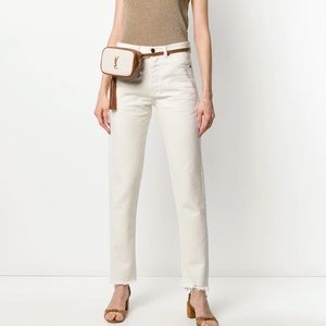 Saint Laurent
distressed-hem straight-leg jeans